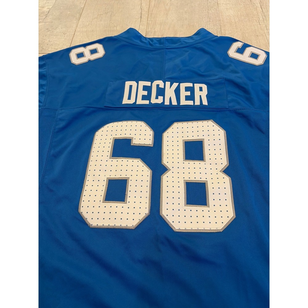 Nike Detroit Lions Taylor Decker 68 Football Jersey Blue XXXXL 4XL
